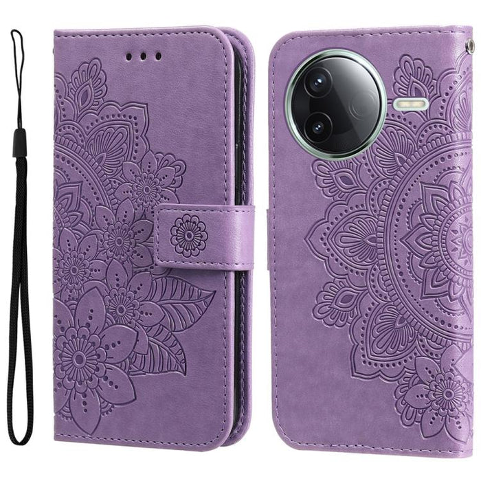 Funda para teléfono de cuero con estampado de flores de siete pétalos, For Redmi 15a 5G, For Redmi Turbo 5 Max 5G / Poco X8 Pro Max 5G, For Redmi Turbo 5 5G / Poco X8 Pro 5G, For Redmi Note 15 Pro+ 5G 163.3mm / Poco M8 Pro 5G                           ...