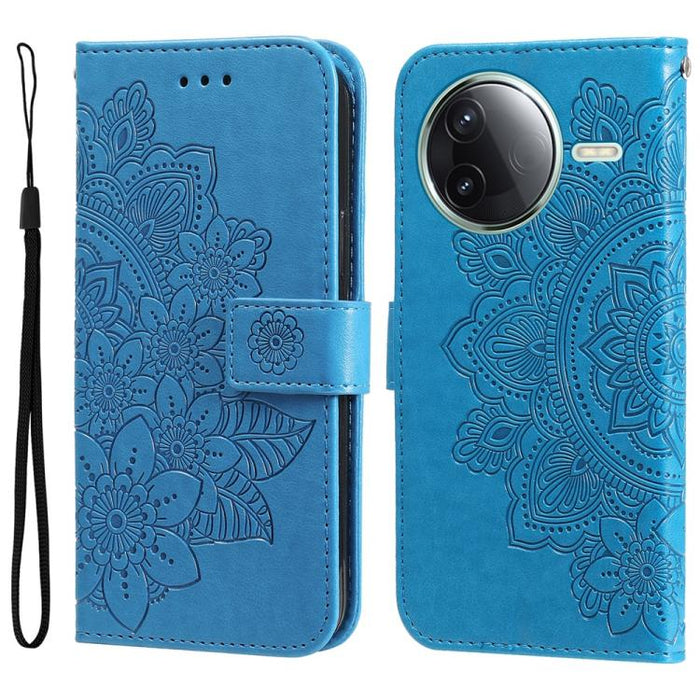 Funda para teléfono de cuero con estampado de flores de siete pétalos, For Redmi 15a 5G, For Redmi Turbo 5 Max 5G / Poco X8 Pro Max 5G, For Redmi Turbo 5 5G / Poco X8 Pro 5G, For Redmi Note 15 Pro+ 5G 163.3mm / Poco M8 Pro 5G                           ...