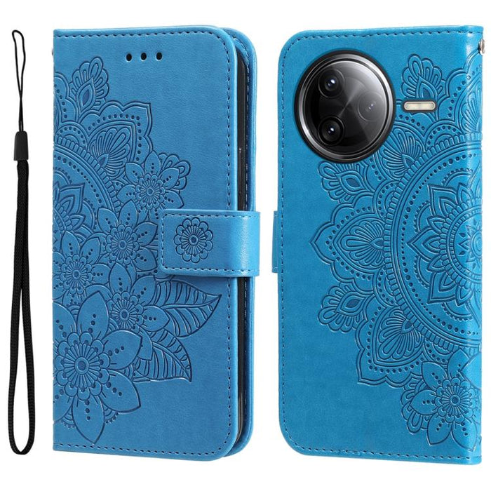 Funda para teléfono de cuero con estampado de flores de siete pétalos, For Redmi Note 14 4G 163.25mm Global, For Redmi Note 14 5G, For Redmi Note 14 Pro 5G / Note 14 Pro+ 5G, For Redmi 14C 4G, For Redmi K70 Ultra, For Redmi 13 4G / Redmi Note 13R