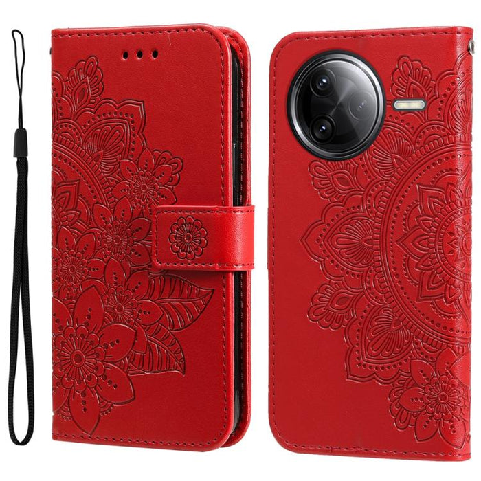 Funda para teléfono de cuero con estampado de flores de siete pétalos, For Redmi 15a 5G, For Redmi Turbo 5 Max 5G / Poco X8 Pro Max 5G, For Redmi Turbo 5 5G / Poco X8 Pro 5G, For Redmi Note 15 Pro+ 5G 163.3mm / Poco M8 Pro 5G                           ...