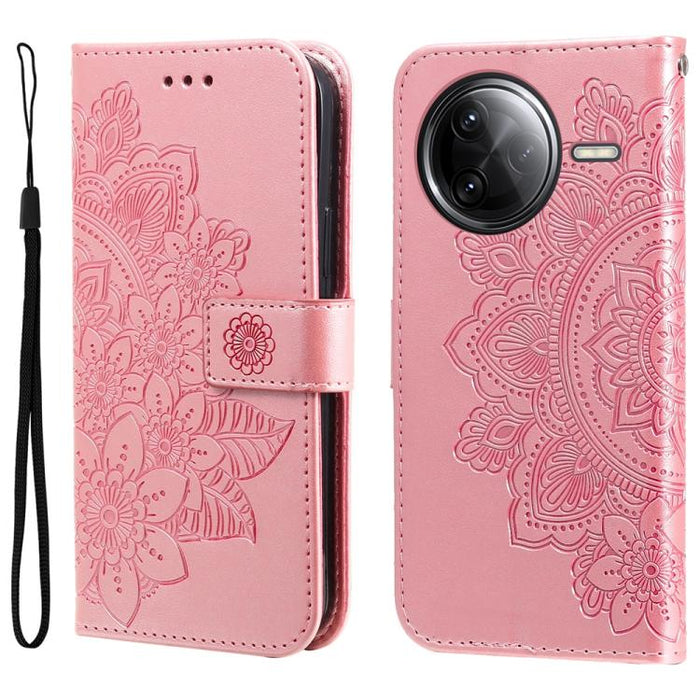 Funda para teléfono de cuero con estampado de flores de siete pétalos, For Redmi 15a 5G, For Redmi Turbo 5 Max 5G / Poco X8 Pro Max 5G, For Redmi Turbo 5 5G / Poco X8 Pro 5G, For Redmi Note 15 Pro+ 5G 163.3mm / Poco M8 Pro 5G                           ...