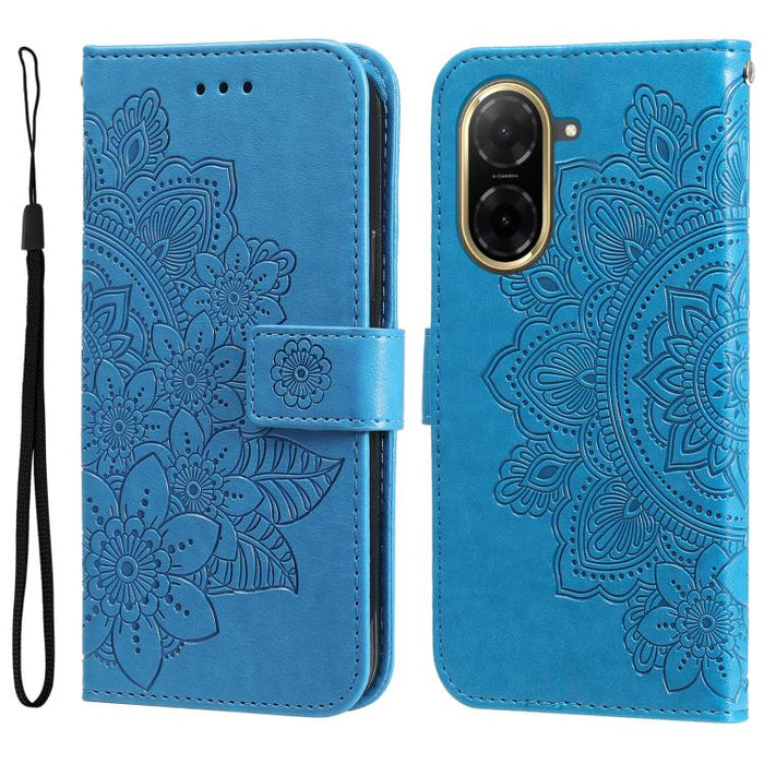 Funda para teléfono de cuero con estampado de flores de siete pétalos, For Redmi Note 14 4G 163.25mm Global, For Redmi Note 14 5G, For Redmi Note 14 Pro 5G / Note 14 Pro+ 5G, For Redmi 14C 4G, For Redmi K70 Ultra, For Redmi 13 4G / Redmi Note 13R
