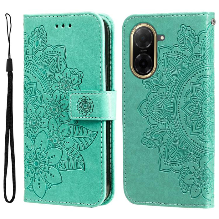 Funda para teléfono de cuero con estampado de flores de siete pétalos, For Redmi Note 14 4G 163.25mm Global, For Redmi Note 14 5G, For Redmi Note 14 Pro 5G / Note 14 Pro+ 5G, For Redmi 14C 4G, For Redmi K70 Ultra, For Redmi 13 4G / Redmi Note 13R