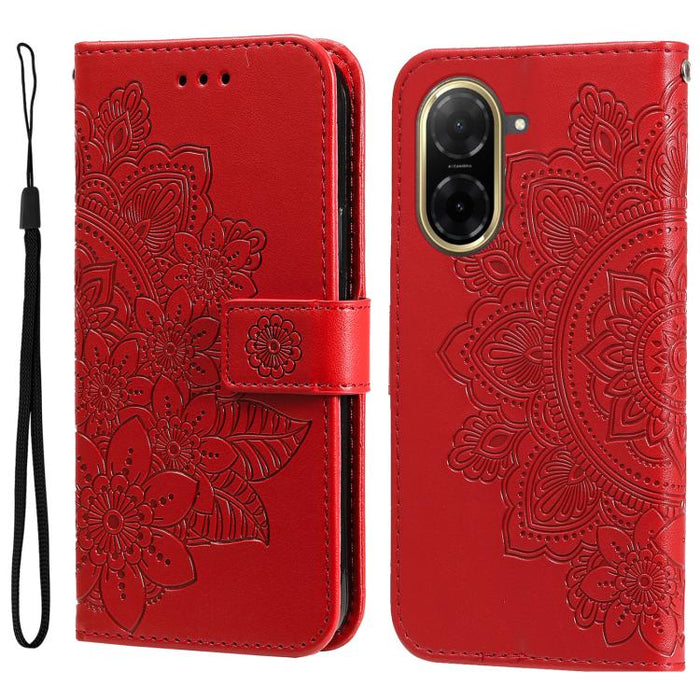Funda para teléfono de cuero con estampado de flores de siete pétalos, For Redmi Note 14 4G 163.25mm Global, For Redmi Note 14 5G, For Redmi Note 14 Pro 5G / Note 14 Pro+ 5G, For Redmi 14C 4G, For Redmi K70 Ultra, For Redmi 13 4G / Redmi Note 13R
