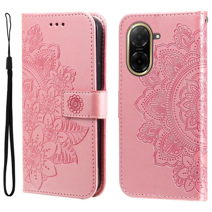 Funda para teléfono de cuero con estampado de flores de siete pétalos, For Redmi Note 14 4G 163.25mm Global, For Redmi Note 14 5G, For Redmi Note 14 Pro 5G / Note 14 Pro+ 5G, For Redmi 14C 4G, For Redmi K70 Ultra, For Redmi 13 4G / Redmi Note 13R