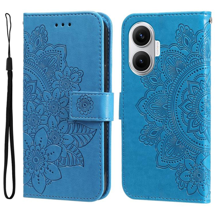 Funda para teléfono de cuero con estampado de flores de siete pétalos, For Redmi 15a 5G, For Redmi Turbo 5 Max 5G / Poco X8 Pro Max 5G, For Redmi Turbo 5 5G / Poco X8 Pro 5G, For Redmi Note 15 Pro+ 5G 163.3mm / Poco M8 Pro 5G                           ...