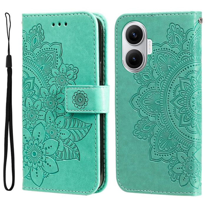 Funda para teléfono de cuero con estampado de flores de siete pétalos, For Redmi 15a 5G, For Redmi Turbo 5 Max 5G / Poco X8 Pro Max 5G, For Redmi Turbo 5 5G / Poco X8 Pro 5G, For Redmi Note 15 Pro+ 5G 163.3mm / Poco M8 Pro 5G                           ...