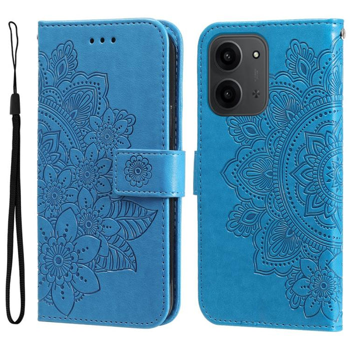 Funda para teléfono de cuero con estampado de flores de siete pétalos, For Redmi 15a 5G, For Redmi Turbo 5 Max 5G / Poco X8 Pro Max 5G, For Redmi Turbo 5 5G / Poco X8 Pro 5G, For Redmi Note 15 Pro+ 5G 163.3mm / Poco M8 Pro 5G                           ...