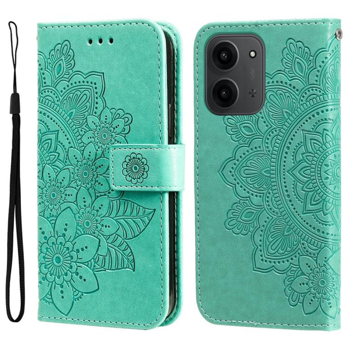 Funda para teléfono de cuero con estampado de flores de siete pétalos, For Redmi 15a 5G, For Redmi Turbo 5 Max 5G / Poco X8 Pro Max 5G, For Redmi Turbo 5 5G / Poco X8 Pro 5G, For Redmi Note 15 Pro+ 5G 163.3mm / Poco M8 Pro 5G                           ...