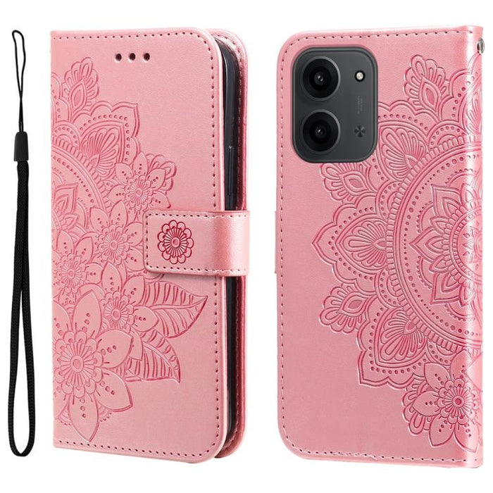 Funda para teléfono de cuero con estampado de flores de siete pétalos, For Redmi 15a 5G, For Redmi Turbo 5 Max 5G / Poco X8 Pro Max 5G, For Redmi Turbo 5 5G / Poco X8 Pro 5G, For Redmi Note 15 Pro+ 5G 163.3mm / Poco M8 Pro 5G                           ...