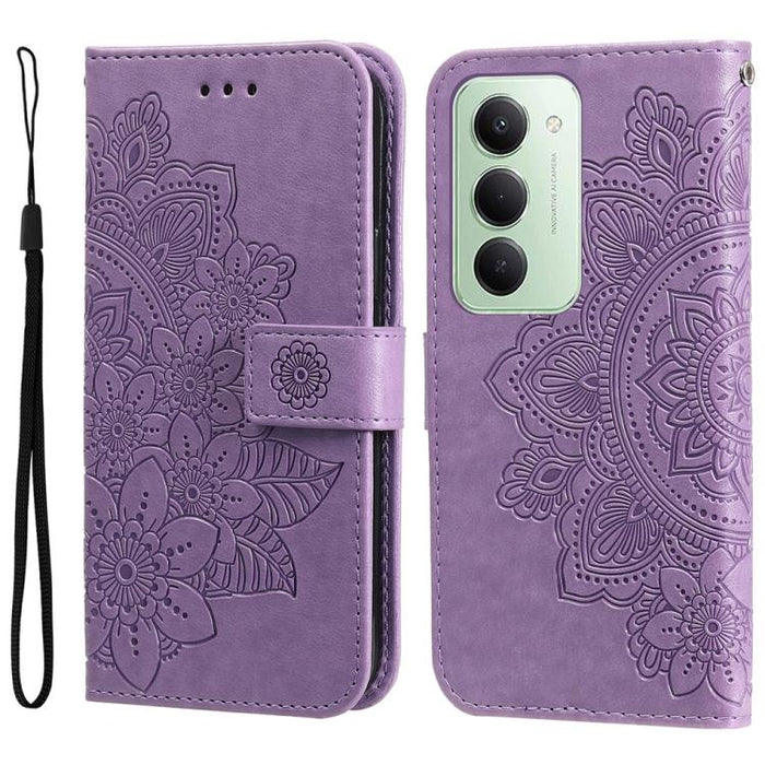 Funda para teléfono de cuero con estampado de flores de siete pétalos, For Redmi 15a 5G, For Redmi Turbo 5 Max 5G / Poco X8 Pro Max 5G, For Redmi Turbo 5 5G / Poco X8 Pro 5G, For Redmi Note 15 Pro+ 5G 163.3mm / Poco M8 Pro 5G                           ...