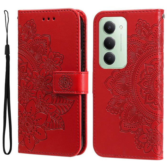 Funda para teléfono de cuero con estampado de flores de siete pétalos, For Redmi 15a 5G, For Redmi Turbo 5 Max 5G / Poco X8 Pro Max 5G, For Redmi Turbo 5 5G / Poco X8 Pro 5G, For Redmi Note 15 Pro+ 5G 163.3mm / Poco M8 Pro 5G                           ...