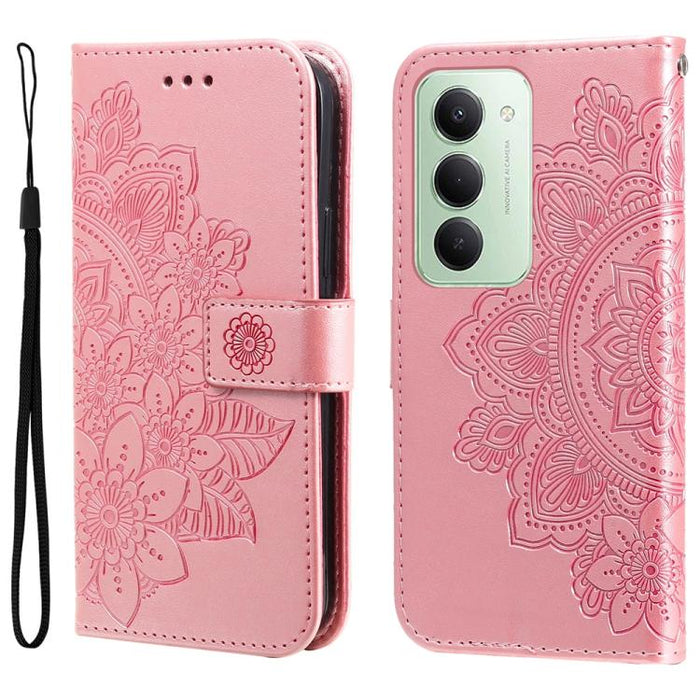 Funda para teléfono de cuero con estampado de flores de siete pétalos, For Redmi 15a 5G, For Redmi Turbo 5 Max 5G / Poco X8 Pro Max 5G, For Redmi Turbo 5 5G / Poco X8 Pro 5G, For Redmi Note 15 Pro+ 5G 163.3mm / Poco M8 Pro 5G                           ...