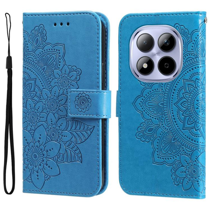 Funda para teléfono de cuero con estampado de flores de siete pétalos, For Redmi 15a 5G, For Redmi Turbo 5 Max 5G / Poco X8 Pro Max 5G, For Redmi Turbo 5 5G / Poco X8 Pro 5G, For Redmi Note 15 Pro+ 5G 163.3mm / Poco M8 Pro 5G                           ...