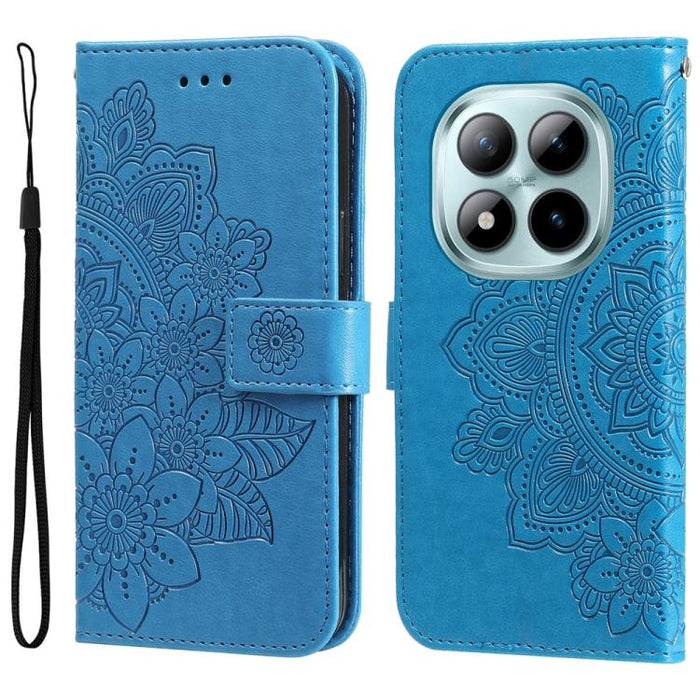 Funda para teléfono de cuero con estampado de flores de siete pétalos, For Redmi 15a 5G, For Redmi Turbo 5 Max 5G / Poco X8 Pro Max 5G, For Redmi Turbo 5 5G / Poco X8 Pro 5G, For Redmi Note 15 Pro+ 5G 163.3mm / Poco M8 Pro 5G                           ...