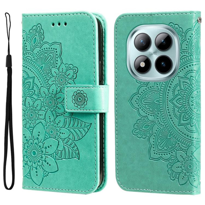 Funda para teléfono de cuero con estampado de flores de siete pétalos, For Redmi 15a 5G, For Redmi Turbo 5 Max 5G / Poco X8 Pro Max 5G, For Redmi Turbo 5 5G / Poco X8 Pro 5G, For Redmi Note 15 Pro+ 5G 163.3mm / Poco M8 Pro 5G                           ...