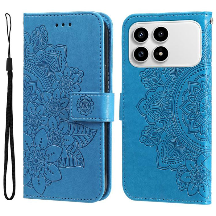 Funda para teléfono de cuero con estampado de flores de siete pétalos, For Redmi 15a 5G, For Redmi Turbo 5 Max 5G / Poco X8 Pro Max 5G, For Redmi Turbo 5 5G / Poco X8 Pro 5G, For Redmi Note 15 Pro+ 5G 163.3mm / Poco M8 Pro 5G                           ...
