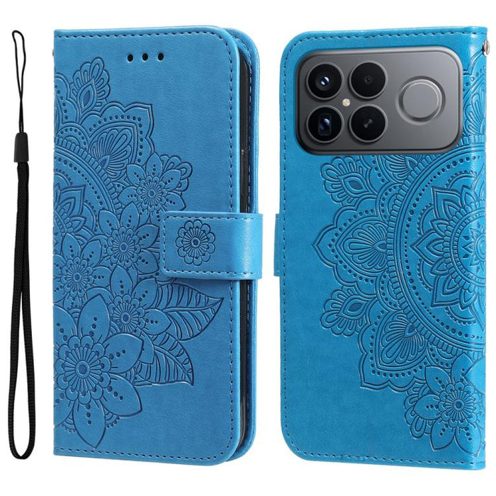 Funda para teléfono de cuero con estampado de flores de siete pétalos, For Redmi 15a 5G, For Redmi Turbo 5 Max 5G / Poco X8 Pro Max 5G, For Redmi Turbo 5 5G / Poco X8 Pro 5G, For Redmi Note 15 Pro+ 5G 163.3mm / Poco M8 Pro 5G                           ...