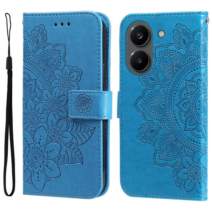 Funda para teléfono de cuero con estampado de flores de siete pétalos, For Redmi 15a 5G, For Redmi Turbo 5 Max 5G / Poco X8 Pro Max 5G, For Redmi Turbo 5 5G / Poco X8 Pro 5G, For Redmi Note 15 Pro+ 5G 163.3mm / Poco M8 Pro 5G                           ...