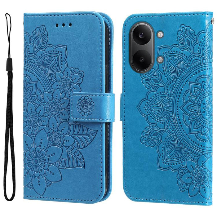 Funda para teléfono de cuero con estampado de flores de siete pétalos, For Redmi 15a 5G, For Redmi Turbo 5 Max 5G / Poco X8 Pro Max 5G, For Redmi Turbo 5 5G / Poco X8 Pro 5G, For Redmi Note 15 Pro+ 5G 163.3mm / Poco M8 Pro 5G                           ...