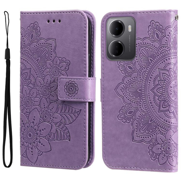 Funda para teléfono de cuero con estampado de flores de siete pétalos, For Redmi 15a 5G, For Redmi Turbo 5 Max 5G / Poco X8 Pro Max 5G, For Redmi Turbo 5 5G / Poco X8 Pro 5G, For Redmi Note 15 Pro+ 5G 163.3mm / Poco M8 Pro 5G                           ...