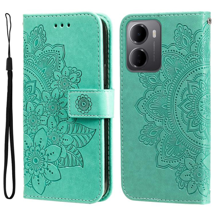 Funda para teléfono de cuero con estampado de flores de siete pétalos, For Redmi 15a 5G, For Redmi Turbo 5 Max 5G / Poco X8 Pro Max 5G, For Redmi Turbo 5 5G / Poco X8 Pro 5G, For Redmi Note 15 Pro+ 5G 163.3mm / Poco M8 Pro 5G                           ...
