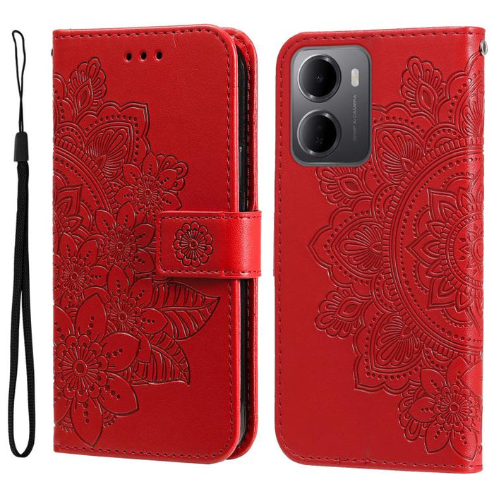 Funda para teléfono de cuero con estampado de flores de siete pétalos, For Redmi 15a 5G, For Redmi Turbo 5 Max 5G / Poco X8 Pro Max 5G, For Redmi Turbo 5 5G / Poco X8 Pro 5G, For Redmi Note 15 Pro+ 5G 163.3mm / Poco M8 Pro 5G                           ...