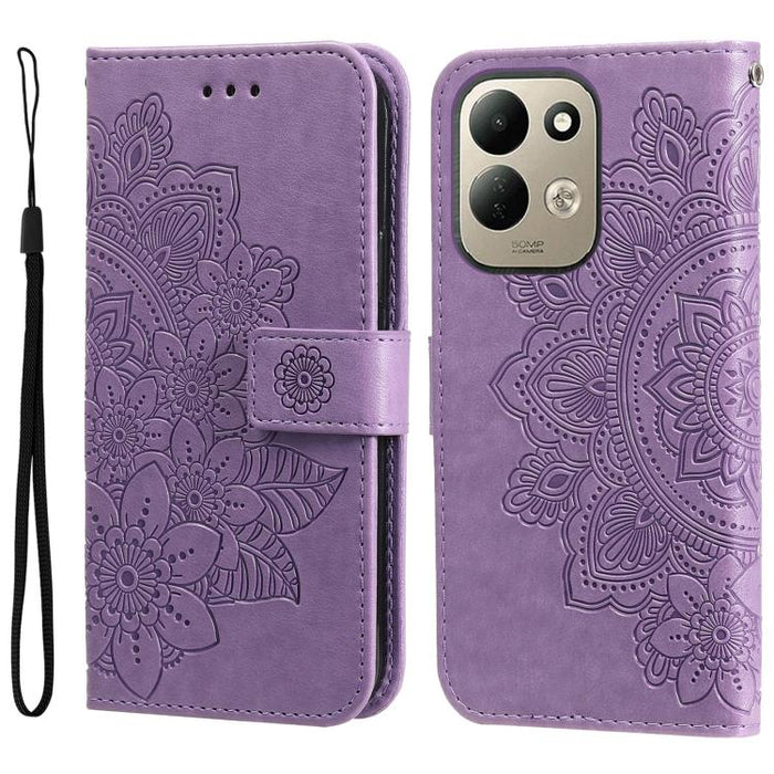 Funda para teléfono de cuero con estampado de flores de siete pétalos, For Redmi 15a 5G, For Redmi Turbo 5 Max 5G / Poco X8 Pro Max 5G, For Redmi Turbo 5 5G / Poco X8 Pro 5G, For Redmi Note 15 Pro+ 5G 163.3mm / Poco M8 Pro 5G                           ...