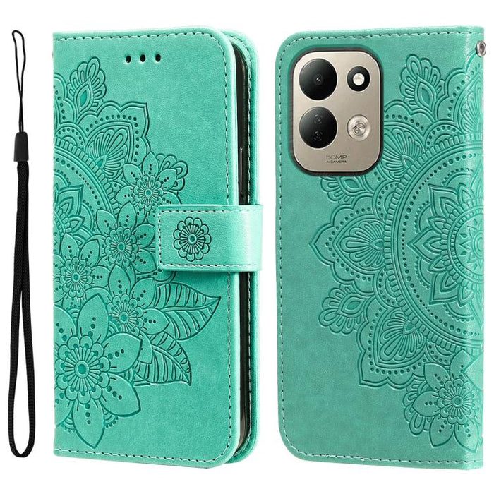 Funda para teléfono de cuero con estampado de flores de siete pétalos, For Redmi 15a 5G, For Redmi Turbo 5 Max 5G / Poco X8 Pro Max 5G, For Redmi Turbo 5 5G / Poco X8 Pro 5G, For Redmi Note 15 Pro+ 5G 163.3mm / Poco M8 Pro 5G                           ...