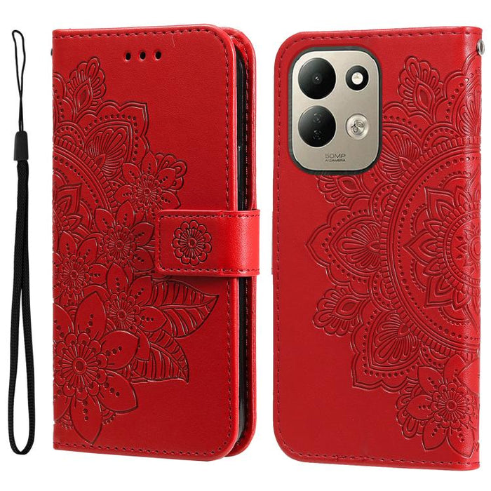Funda para teléfono de cuero con estampado de flores de siete pétalos, For Redmi 15a 5G, For Redmi Turbo 5 Max 5G / Poco X8 Pro Max 5G, For Redmi Turbo 5 5G / Poco X8 Pro 5G, For Redmi Note 15 Pro+ 5G 163.3mm / Poco M8 Pro 5G                           ...