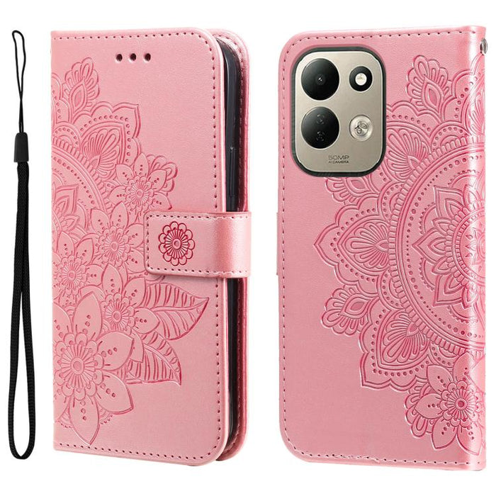 Funda para teléfono de cuero con estampado de flores de siete pétalos, For Redmi 15a 5G, For Redmi Turbo 5 Max 5G / Poco X8 Pro Max 5G, For Redmi Turbo 5 5G / Poco X8 Pro 5G, For Redmi Note 15 Pro+ 5G 163.3mm / Poco M8 Pro 5G                           ...