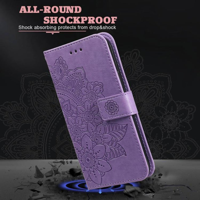 Funda para teléfono de cuero con estampado de flores de siete pétalos, For Redmi 15a 5G, For Redmi Turbo 5 Max 5G / Poco X8 Pro Max 5G, For Redmi Turbo 5 5G / Poco X8 Pro 5G, For Redmi Note 15 Pro+ 5G 163.3mm / Poco M8 Pro 5G                           ...