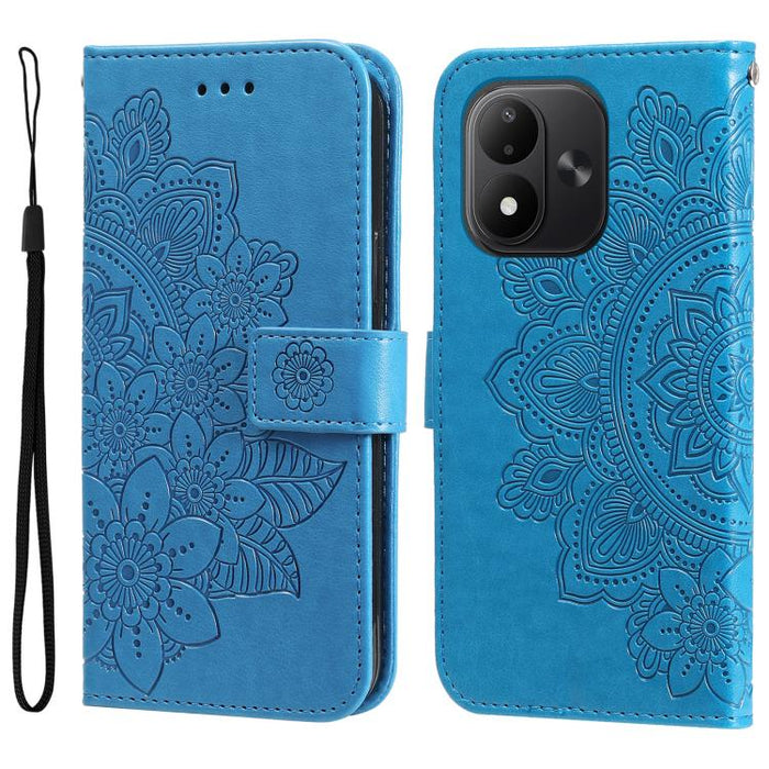 Funda para teléfono de cuero con estampado de flores de siete pétalos, For Redmi 15a 5G, For Redmi Turbo 5 Max 5G / Poco X8 Pro Max 5G, For Redmi Turbo 5 5G / Poco X8 Pro 5G, For Redmi Note 15 Pro+ 5G 163.3mm / Poco M8 Pro 5G                           ...