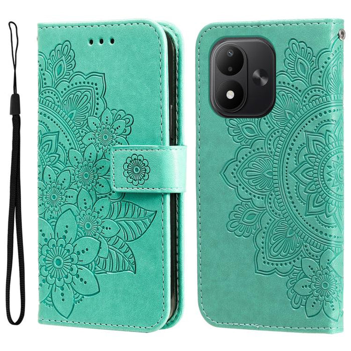 Funda para teléfono de cuero con estampado de flores de siete pétalos, For Redmi 15a 5G, For Redmi Turbo 5 Max 5G / Poco X8 Pro Max 5G, For Redmi Turbo 5 5G / Poco X8 Pro 5G, For Redmi Note 15 Pro+ 5G 163.3mm / Poco M8 Pro 5G                           ...