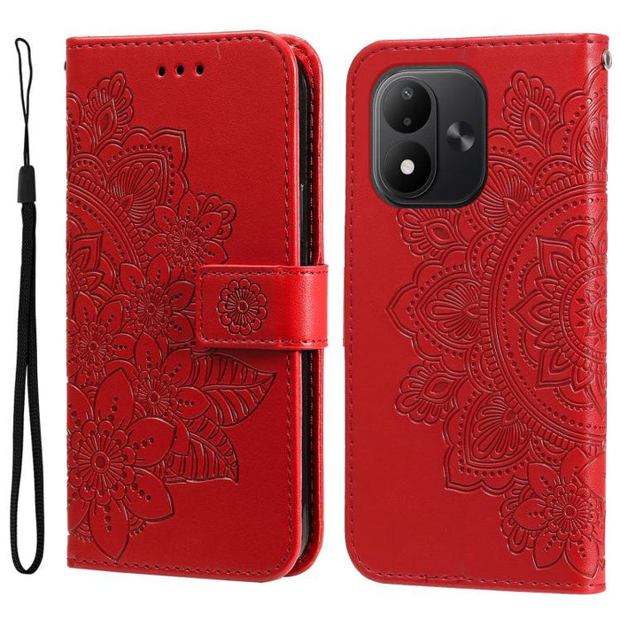 Funda para teléfono de cuero con estampado de flores de siete pétalos, For Redmi 15a 5G, For Redmi Turbo 5 Max 5G / Poco X8 Pro Max 5G, For Redmi Turbo 5 5G / Poco X8 Pro 5G, For Redmi Note 15 Pro+ 5G 163.3mm / Poco M8 Pro 5G                           ...