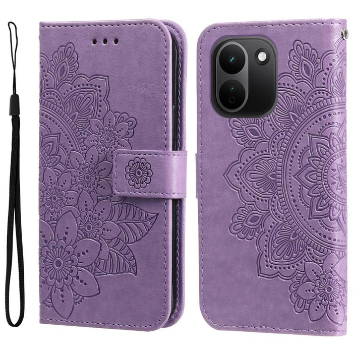 Funda para teléfono de cuero con estampado de flores de siete pétalos, For Redmi 15a 5G, For Redmi Turbo 5 Max 5G / Poco X8 Pro Max 5G, For Redmi Turbo 5 5G / Poco X8 Pro 5G, For Redmi Note 15 Pro+ 5G 163.3mm / Poco M8 Pro 5G                           ...