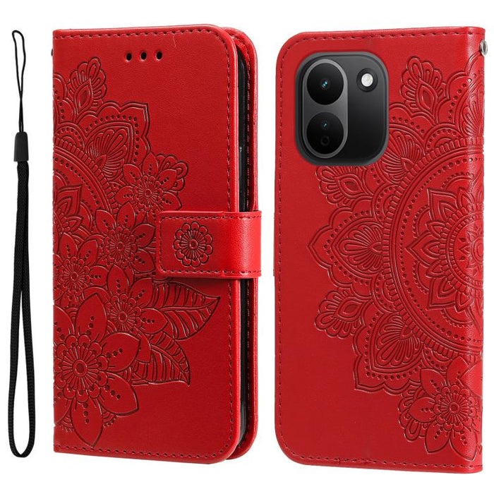 Funda para teléfono de cuero con estampado de flores de siete pétalos, For Redmi 15a 5G, For Redmi Turbo 5 Max 5G / Poco X8 Pro Max 5G, For Redmi Turbo 5 5G / Poco X8 Pro 5G, For Redmi Note 15 Pro+ 5G 163.3mm / Poco M8 Pro 5G                           ...