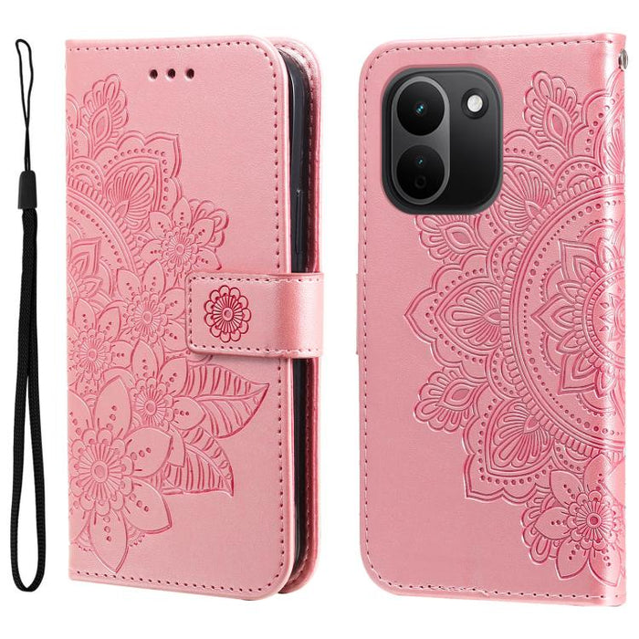 Funda para teléfono de cuero con estampado de flores de siete pétalos, For Redmi 15a 5G, For Redmi Turbo 5 Max 5G / Poco X8 Pro Max 5G, For Redmi Turbo 5 5G / Poco X8 Pro 5G, For Redmi Note 15 Pro+ 5G 163.3mm / Poco M8 Pro 5G                           ...
