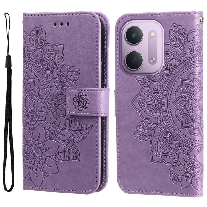 Funda para teléfono de cuero con estampado de flores de siete pétalos, For Redmi 15a 5G, For Redmi Turbo 5 Max 5G / Poco X8 Pro Max 5G, For Redmi Turbo 5 5G / Poco X8 Pro 5G, For Redmi Note 15 Pro+ 5G 163.3mm / Poco M8 Pro 5G                           ...