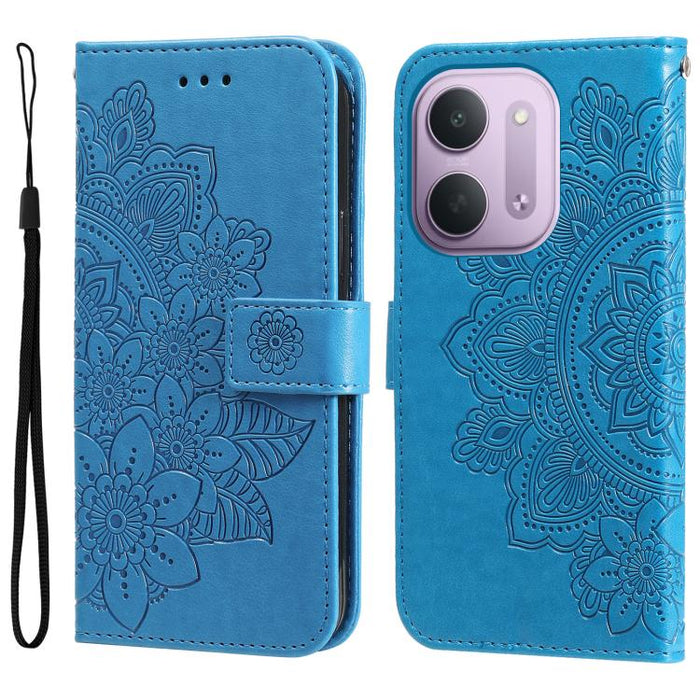Funda para teléfono de cuero con estampado de flores de siete pétalos, For Redmi 15a 5G, For Redmi Turbo 5 Max 5G / Poco X8 Pro Max 5G, For Redmi Turbo 5 5G / Poco X8 Pro 5G, For Redmi Note 15 Pro+ 5G 163.3mm / Poco M8 Pro 5G                           ...
