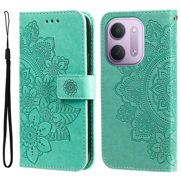 Funda para teléfono de cuero con estampado de flores de siete pétalos, For Redmi 15a 5G, For Redmi Turbo 5 Max 5G / Poco X8 Pro Max 5G, For Redmi Turbo 5 5G / Poco X8 Pro 5G, For Redmi Note 15 Pro+ 5G 163.3mm / Poco M8 Pro 5G                           ...