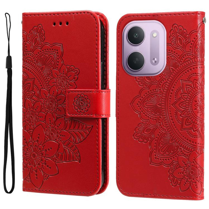 Funda para teléfono de cuero con estampado de flores de siete pétalos, For Redmi 15a 5G, For Redmi Turbo 5 Max 5G / Poco X8 Pro Max 5G, For Redmi Turbo 5 5G / Poco X8 Pro 5G, For Redmi Note 15 Pro+ 5G 163.3mm / Poco M8 Pro 5G                           ...