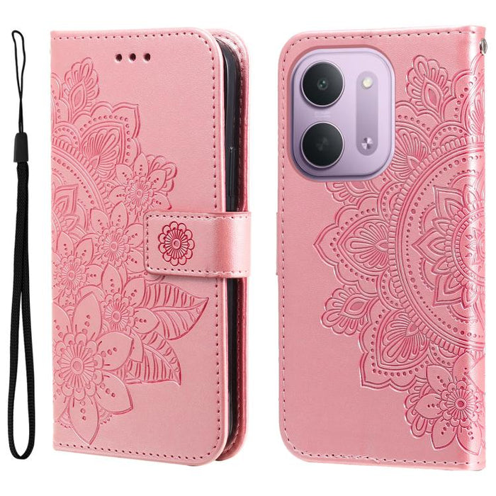 Funda para teléfono de cuero con estampado de flores de siete pétalos, For Redmi 15a 5G, For Redmi Turbo 5 Max 5G / Poco X8 Pro Max 5G, For Redmi Turbo 5 5G / Poco X8 Pro 5G, For Redmi Note 15 Pro+ 5G 163.3mm / Poco M8 Pro 5G                           ...