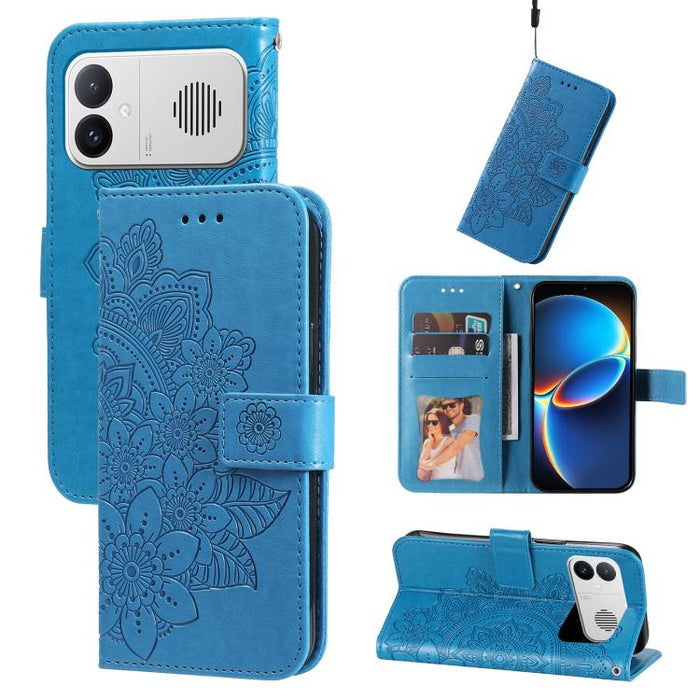 Funda para teléfono de cuero con estampado de flores de siete pétalos, For Redmi 15a 5G, For Redmi Turbo 5 Max 5G / Poco X8 Pro Max 5G, For Redmi Turbo 5 5G / Poco X8 Pro 5G, For Redmi Note 15 Pro+ 5G 163.3mm / Poco M8 Pro 5G                           ...