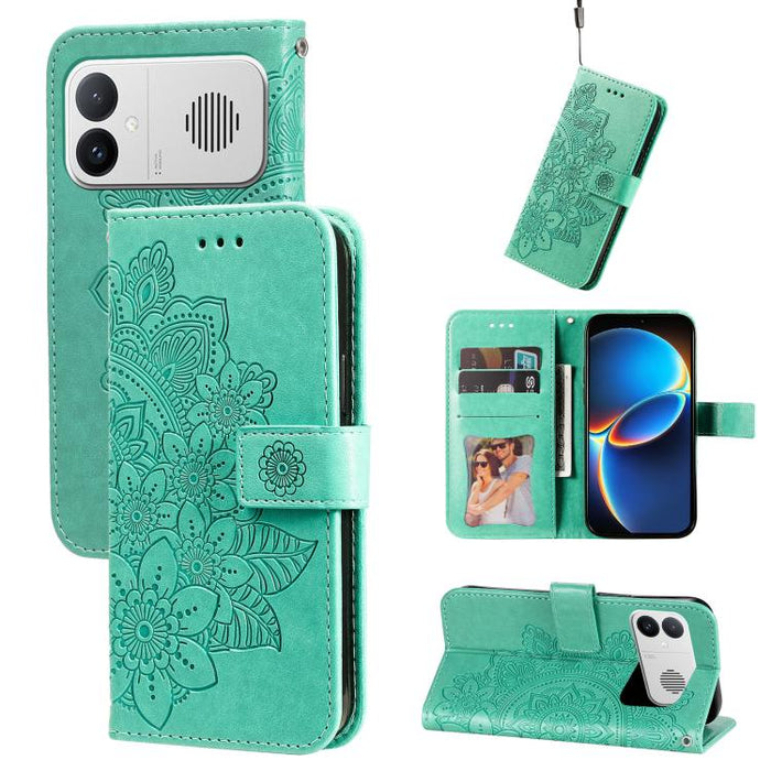 Funda para teléfono de cuero con estampado de flores de siete pétalos, For Redmi 15a 5G, For Redmi Turbo 5 Max 5G / Poco X8 Pro Max 5G, For Redmi Turbo 5 5G / Poco X8 Pro 5G, For Redmi Note 15 Pro+ 5G 163.3mm / Poco M8 Pro 5G                           ...