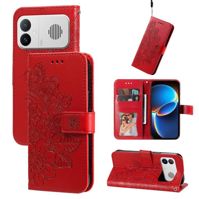 Funda para teléfono de cuero con estampado de flores de siete pétalos, For Redmi 15a 5G, For Redmi Turbo 5 Max 5G / Poco X8 Pro Max 5G, For Redmi Turbo 5 5G / Poco X8 Pro 5G, For Redmi Note 15 Pro+ 5G 163.3mm / Poco M8 Pro 5G                           ...