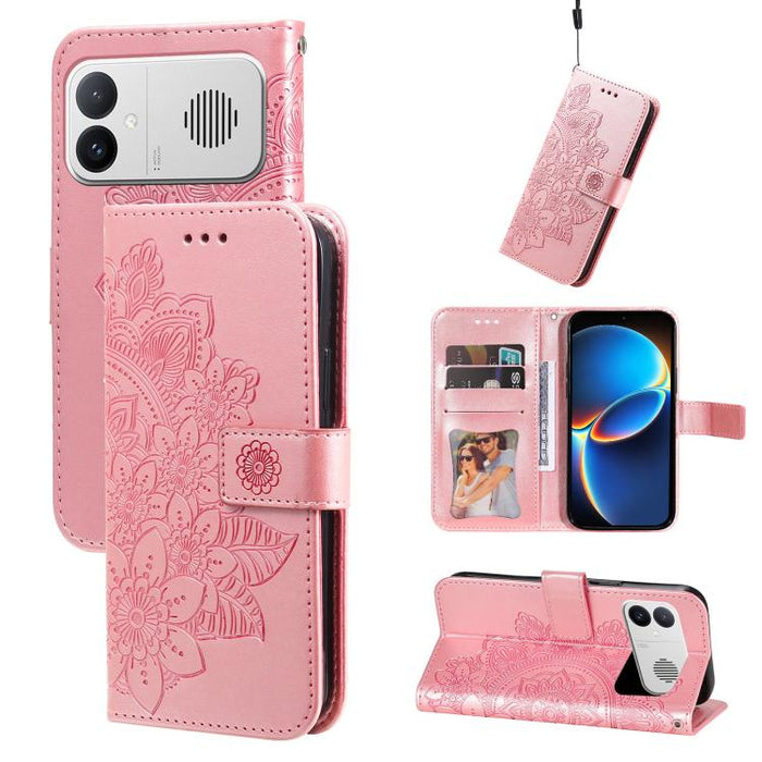 Funda para teléfono de cuero con estampado de flores de siete pétalos, For Redmi 15a 5G, For Redmi Turbo 5 Max 5G / Poco X8 Pro Max 5G, For Redmi Turbo 5 5G / Poco X8 Pro 5G, For Redmi Note 15 Pro+ 5G 163.3mm / Poco M8 Pro 5G                           ...