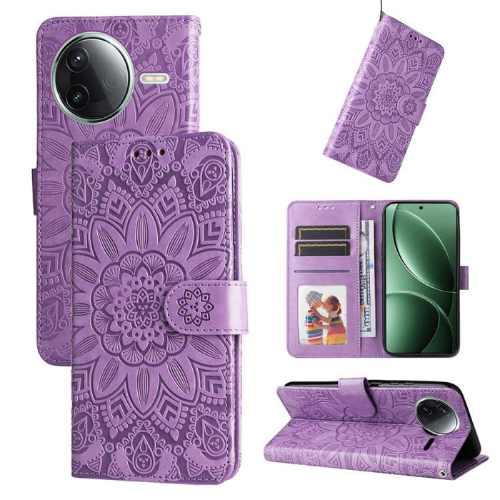 Funda para teléfono de piel con girasoles en relieve, For Redmi 15a 5G, For Redmi Turbo 5 Max 5G / Poco X8 Pro Max 5G, For Redmi Turbo 5 5G / Poco X8 Pro 5G, For Redmi Note 15 Pro+ 5G 163.3mm / Poco M8 Pro 5G                                            ...