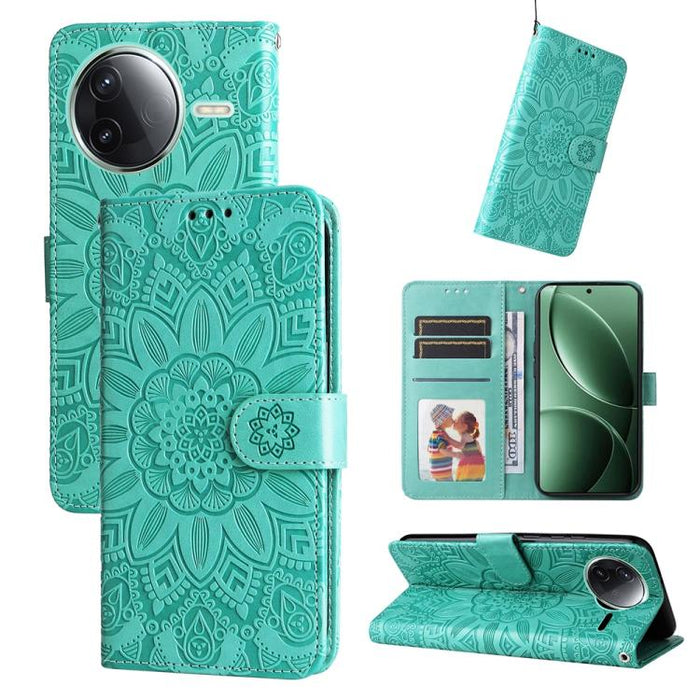 Funda para teléfono de piel con girasoles en relieve, For Redmi 15a 5G, For Redmi Turbo 5 Max 5G / Poco X8 Pro Max 5G, For Redmi Turbo 5 5G / Poco X8 Pro 5G, For Redmi Note 15 Pro+ 5G 163.3mm / Poco M8 Pro 5G                                            ...