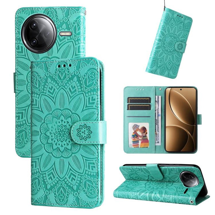 Funda para teléfono de piel con girasoles en relieve, For Redmi 15a 5G, For Redmi Turbo 5 Max 5G / Poco X8 Pro Max 5G, For Redmi Turbo 5 5G / Poco X8 Pro 5G, For Redmi Note 15 Pro+ 5G 163.3mm / Poco M8 Pro 5G                                            ...